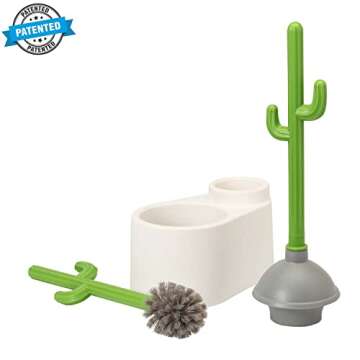 ALLOBUB Cactus Toilet Plunger and Brush Set for Bathroom Cleaning - 1 Set