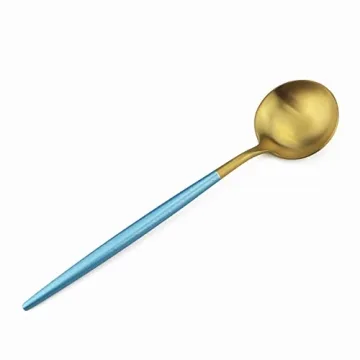 Gugrida Elegant Blue Gold Flatware Set for Stylish Dining