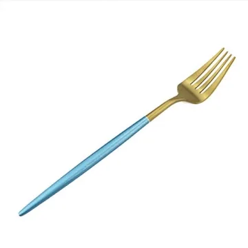 Gugrida Elegant Blue Gold Flatware Set for Stylish Dining