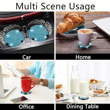 NBTEPEM Bling Car Coasters - Stylish Silicone Accessories