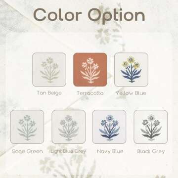 Beige Curtains for Living Room,French Country Sheer Linen Boho Floral Pattern Modern Farmhouse Dining Room Curtains 84 Inch Length 2 Panels Set