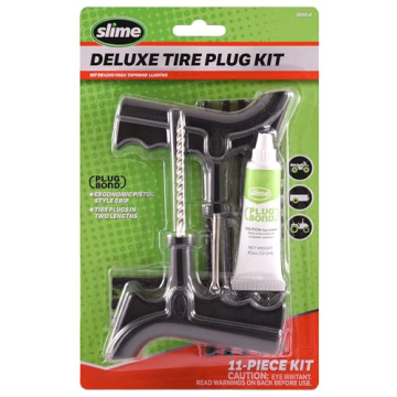 Slime 2040-A Tire Repair Plug Kit, Deluxe, Contains Strings, Tools and Glue, 11 Pieces