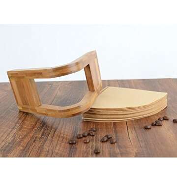 Bamboo Coffee Filter Holder Coffee Paper Storage Rack Coffee Filter Paper Container Stand Size 4 Filter Paper Holder (Type A)