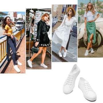 Women's Slip on PU Leather Fashion Sneakers - Casual Style