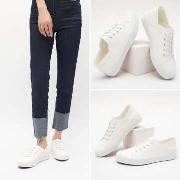 Women's Slip on PU Leather Fashion Sneakers - Casual Style