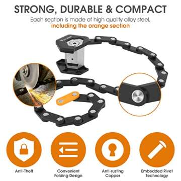 ICOCOPRO Folding Bike Lock - Compact, Heavy Duty & High Security