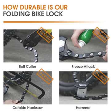 ICOCPRO Folding Bike Lock – High Security, Compact Design