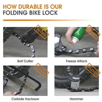 ICOCPRO Folding Bike Lock – High Security, Compact Design