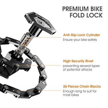 ICOCPRO Folding Bike Lock – High Security, Compact Design