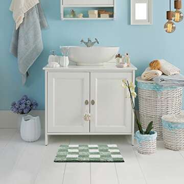 CozeCube Checkered Bath Mat - Fluffy and Non-Slip