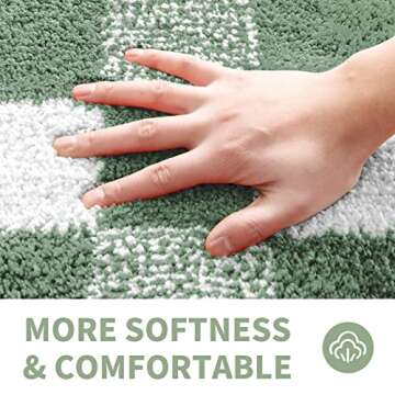CozeCube Checkered Bath Mat - Fluffy and Non-Slip