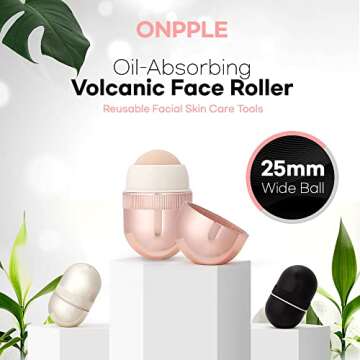 Korean Beauty Oil-Absorbing Volcanic Face Roller, Portable and Reusable Skincare Tool for Oily Skin,...