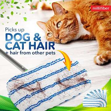 Millifiber Microfiber Mop Pads for Swiffer Sweeper (4-Pack)