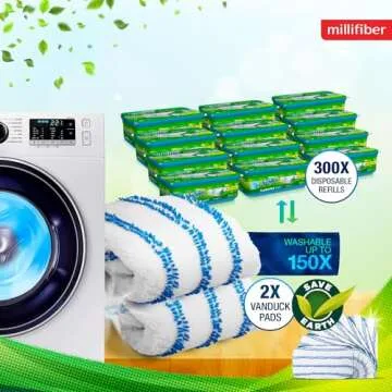 Millifiber Microfiber Mop Pads for Swiffer Sweeper (4-Pack)