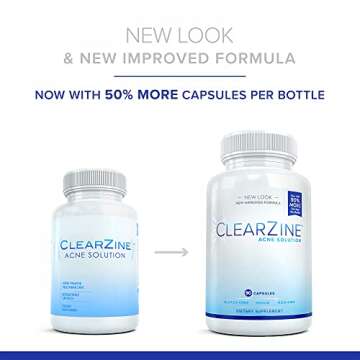 ClearZine Acne Pills for Teens & Adults | Clear Skin Supplement, Vitamins for Hormonal & Cystic Acne...
