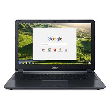 Acer CB3-532 15.6inch HD Chromebook with 3x Faster WiFi, Intel Dual-Core Celeron N3060 upto 2.48GHz, 2GB RAM, 16GB SSD,HDMI,USB 3.0, Webcam, 12-Hrs Battery, Chrome OS (Renewed)