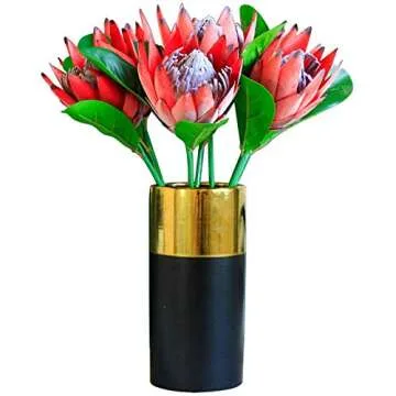 Tinsow Artificial Protea Cynaroides for Flower Arrangements, Faux Protea for Table Decoration Centerpieces, 3 Pieces Silk Protea Bouquet for Wedding (3, Red)