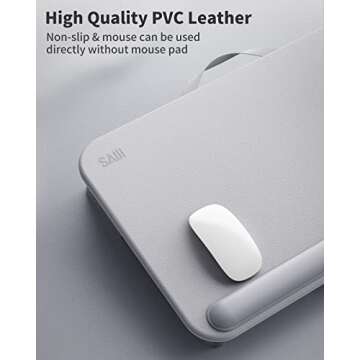 SAIJI Laptop Lap Desk for Bed—Fits Up to 17" Laptop & MacBook,Lightweight Tray Table with Soft Leather Wrist Pad,Sturdy Phone/Tablet Holder,Laptop Stand with Cushion for Home Office/Gaming On Couch