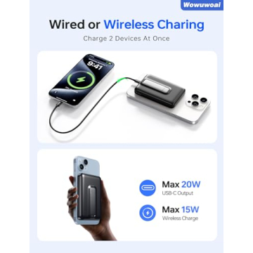 Wowuwoai MagSafe Portable Charger 10000mAh Fast Charging Powerbank