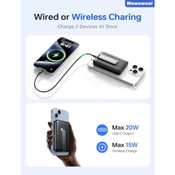 Wowuwoai MagSafe Portable Charger 10000mAh Fast Charging Powerbank