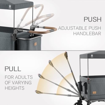 EVER ADVANCED Side-unzip Wagon Stroller for 2 Kids