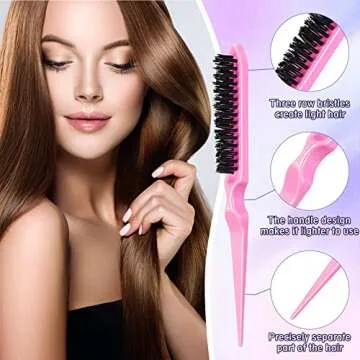 8-Piece Teasing Brush Set for Easy Hair Styling
