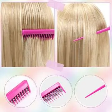 8-Piece Teasing Brush Set for Easy Hair Styling