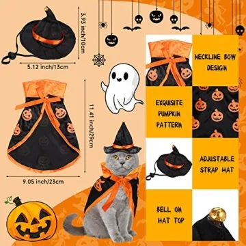Stylish Halloween Wizard Pet Costume for Kittens and Puppies