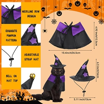 Stylish Halloween Wizard Pet Costume for Kittens and Puppies