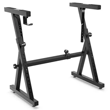 Pyle Heavy Duty Folding Keyboard Stand with Adjustable Design & Foam Padding