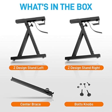 Pyle Durable Folding Keyboard Stand - Adjustable Z Design