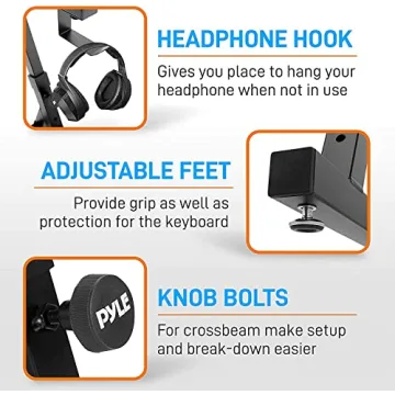 Pyle Durable Folding Keyboard Stand - Adjustable Z Design