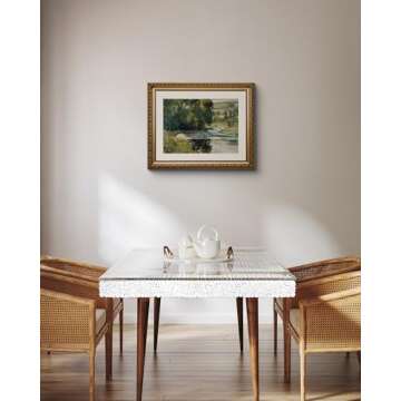 ARPEOTCY Vintage Gold Framed Wall Art, Nature Streamside Retro Paintings, Canvas Prints Artwork with Antique Frame, Victorian Wall Pictures Decor for Living Room Gallery Room 13x16 inch