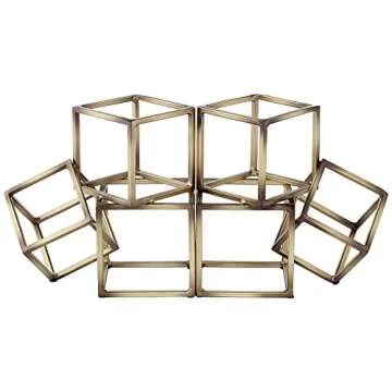 Studio 55D Tricube Antique Brass Geometric Bookends
