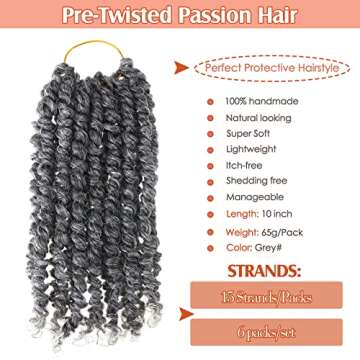 6 Packs Passion Twist Crochet Hair – Stylish & Lightweight
