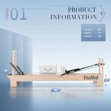 Faittd Studio Pilates Reformer , Pilates Reformer Machine for Home and Studio, Quick Change of Bar P...