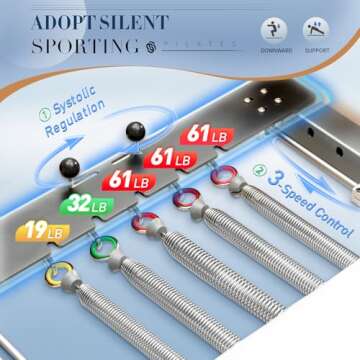 Faittd Studio Pilates Reformer , Pilates Reformer Machine for Home and Studio, Quick Change of Bar Positions, Spring Bar and Pulleys, Includes Jumping Board and Box