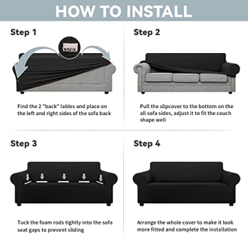 LURKA Stretch Sofa Slipcover Pet Friendly Washable Protection