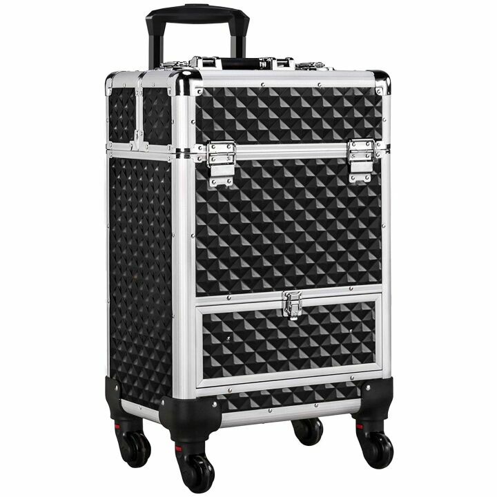 Rolling Makeup Train Case with Wheels - Yaheetech