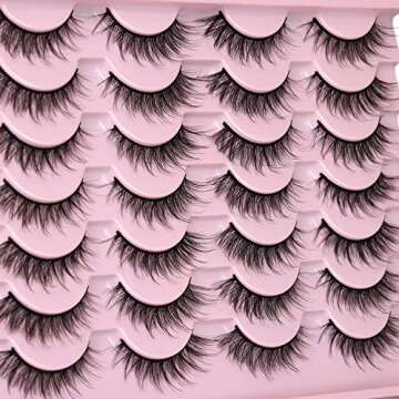 Wispy Lashes 14mm Cat Eye False Eyelashes Natural Look Faux Mink Lashes Fluffy Short Natural Lashes Pack by Kiromiro