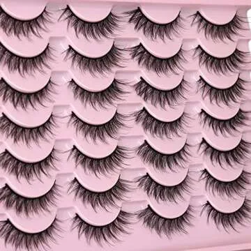 Wispy Lashes 14mm Cat Eye False Eyelashes Natural Look Faux Mink Lashes Fluffy Short Natural Lashes Pack by Kiromiro