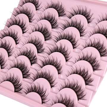 Wispy Lashes 14mm Cat Eye False Eyelashes Natural Look Faux Mink Lashes Fluffy Short Natural Lashes Pack by Kiromiro
