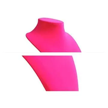 Comelyjewel 3pcs/Pack 9 Inches Velvet Necklace Holder, Jewelry Organizer for Women, Elegant Jewelry Organizers and Storage Solution, Mannequins Bust Stand for Necklaces and Accessories (Pink)