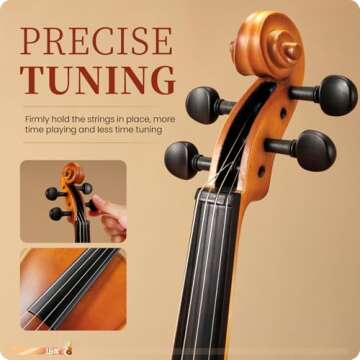 Fesley Violin Fiddle Beginner Set: 3/4 Matt Violin Kit for Student, Acoustic Violin with Hard Case, ...