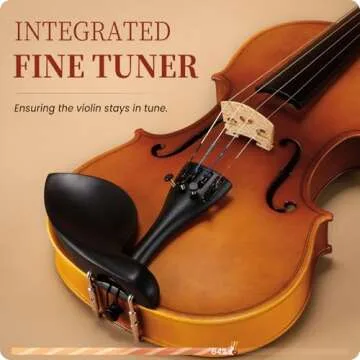 Fesley Violin Fiddle Beginner Set: 3/4 Matt Violin Kit for Student, Acoustic Violin with Hard Case, Solidwood Hand Made Violin Starter Kit with Violin Bow, Rosin, Shoulder Rest, Tuner, Extra Strings