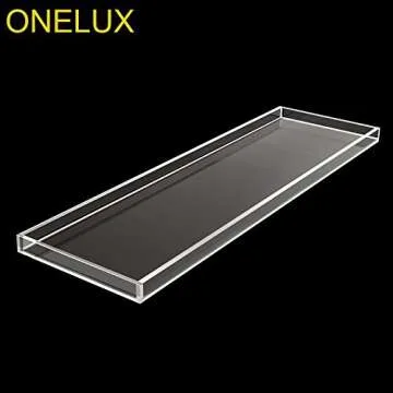 ONELUX Durable Clear Acrylic Towel Tray,Lucite Bathtub Caddy