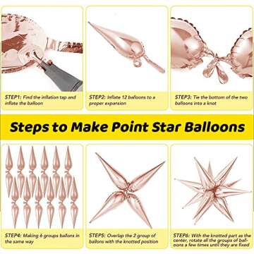 Tellpet Halloween Star Balloons Starburst Spike Shaped Balloon, 2 PCS Large, Black Orange