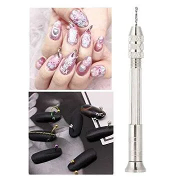 Manual Nail Art Piercing Tool Nail DIY Pendant Punch Manicure Accessory Nail Art Dangles Drill Charm Piercing UV Gel Acrylic
