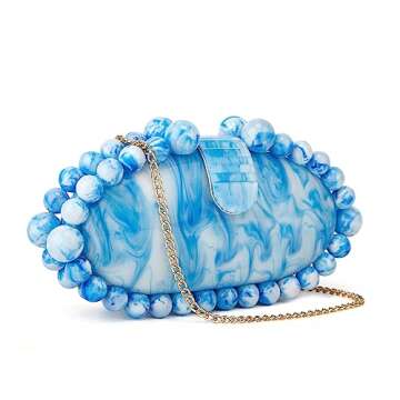 URAWOW Acrylic Evening Handbag - Elegant Crossbody Clutch with Beads for Stylish Women 2023