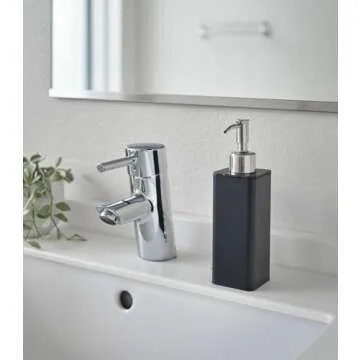 Yamazaki Home Refillable Hand Soap Pump | Bathroom, Kitchen | Plastic | Dispenser, One Size, Black